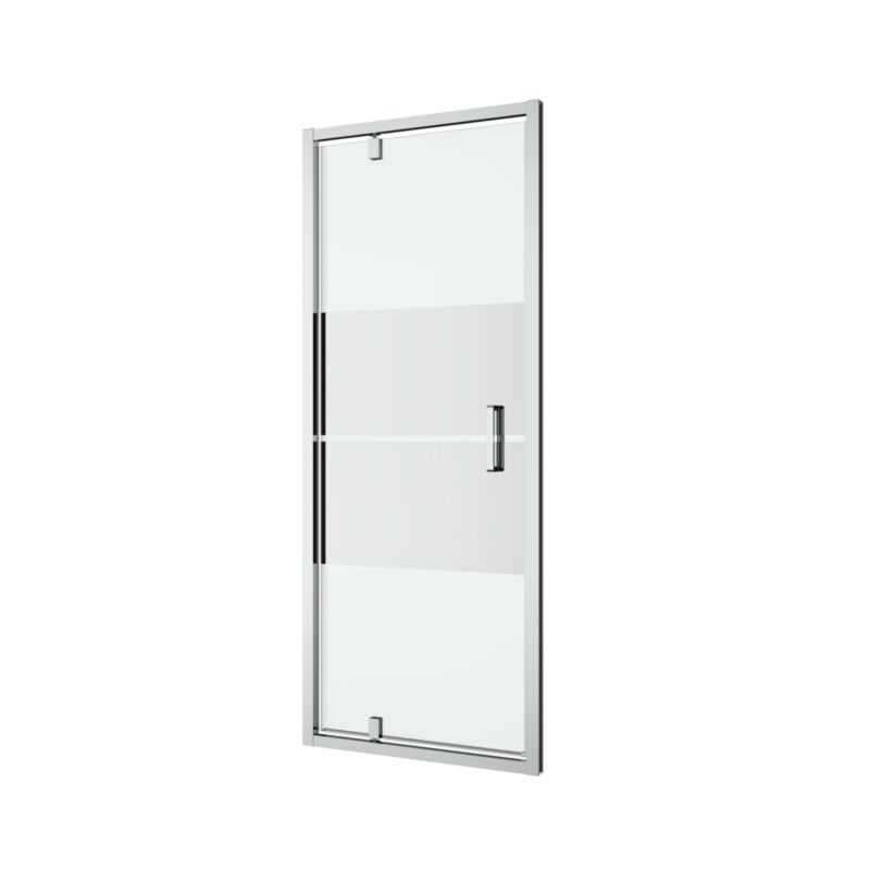 Drzwi prysznicowe wahadłowe GoodHome Ledava 80 cm chrom/szkło lustrzane