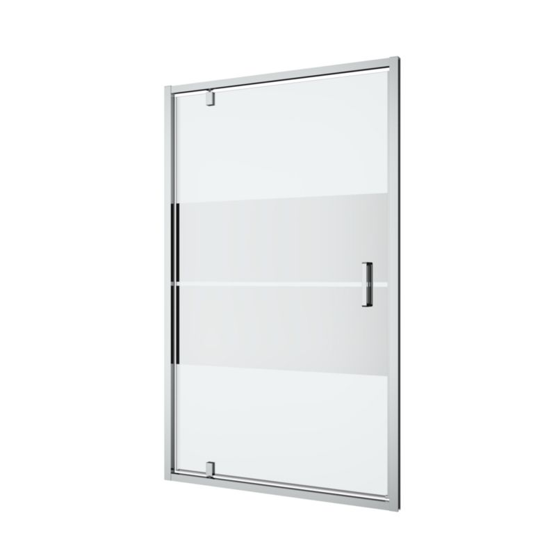 Drzwi prysznicowe wahadłowe GoodHome Ledava 120 cm chrom/szkło lustrzane