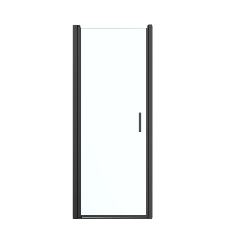 Drzwi prysznicowe uchylne GoodHome Ledava 80 cm czarne/transparentne