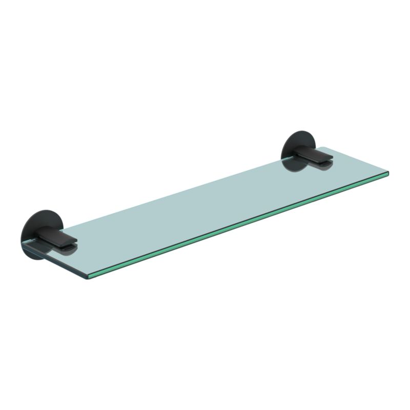 Półka szklana GoodHome Cavally 40 cm czarna