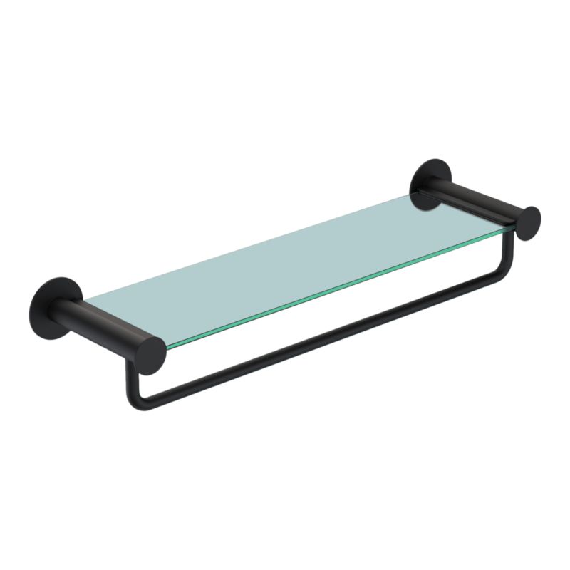 Półka z wieszakiem na ręczniki GoodHome Cavally 40 cm czarna