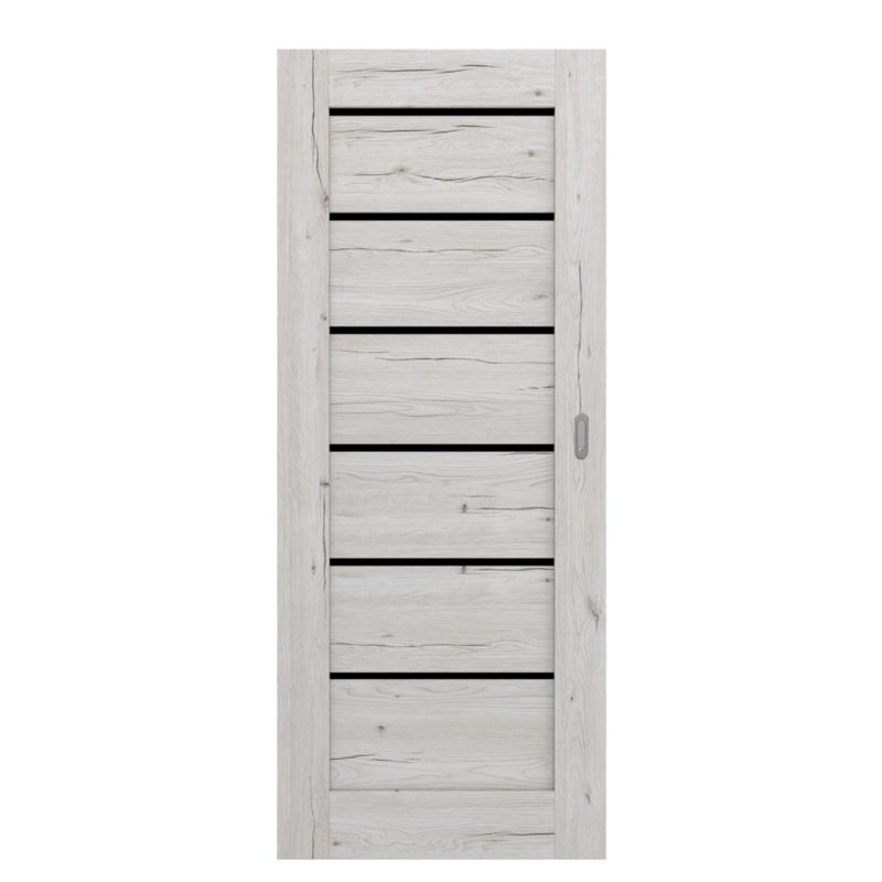 Drzwi przesuwne Fortia Toreno silver 80 slim czarna szyba