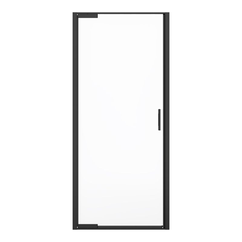 Drzwi prysznicowe uchylne GoodHome Evanna 90 cm czarne/transparentne