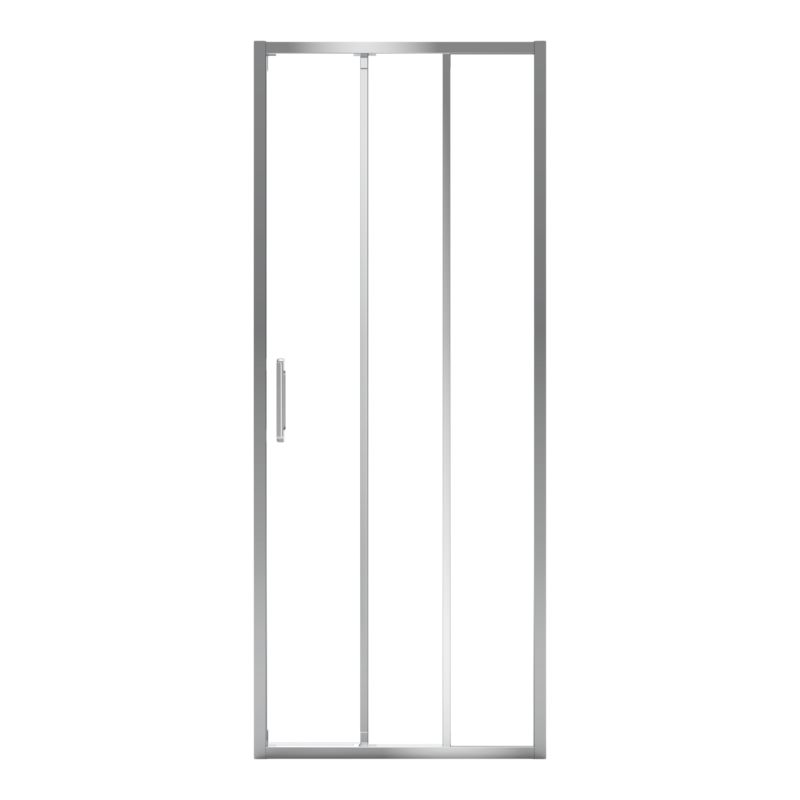 Drzwi prysznicowe przesuwne trójdzielne GoodHome Maza 80 cm chrom/transparentne