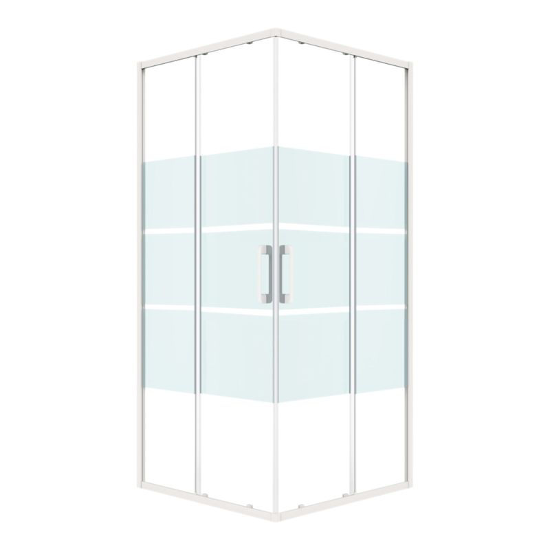 Kabina prysznicowa kwadratowa GoodHome Maza 90 cm biały wzór