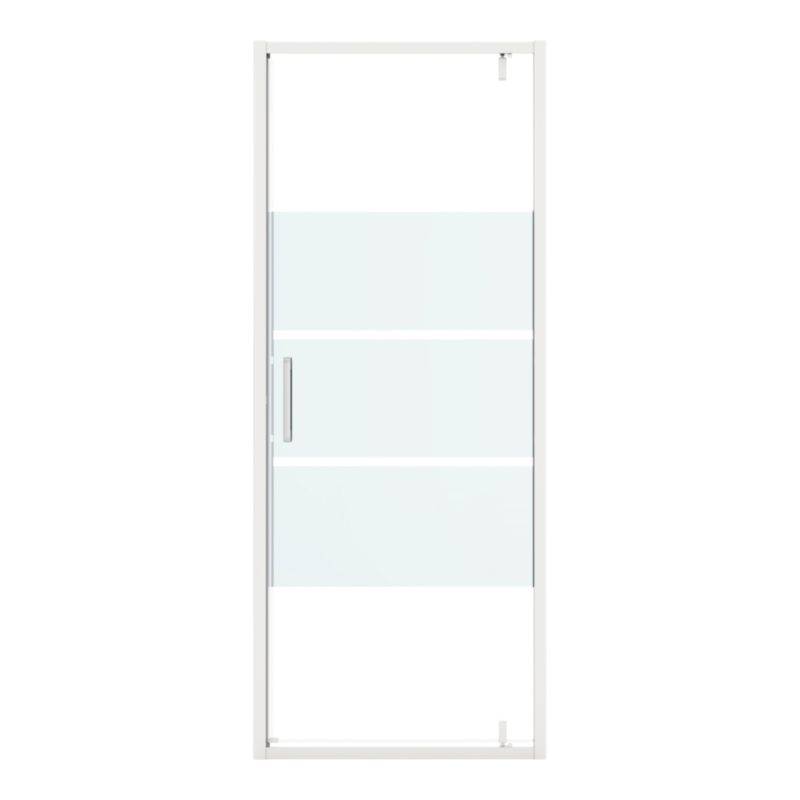 Drzwi prysznicowe wahadłowe GoodHome Maza 90 cm biały wzór