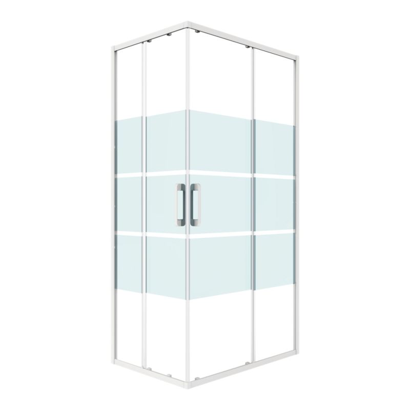 Kabina prysznicowa prostokątna GoodHome Maza 70 x 100 cm biały wzór