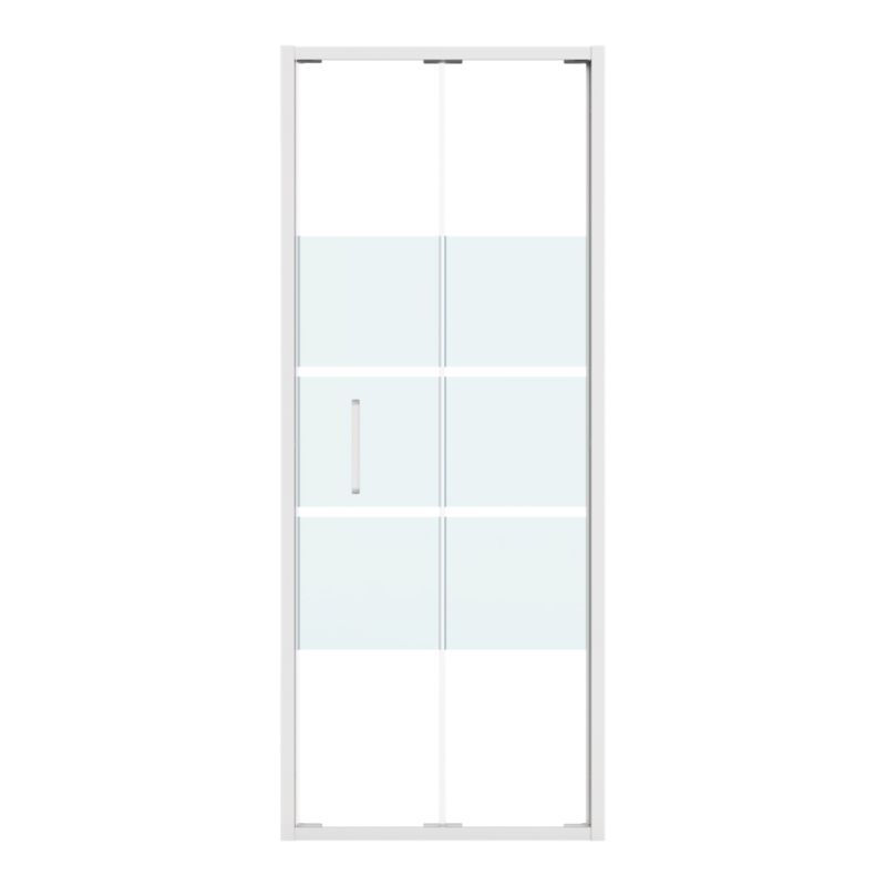 Drzwi prysznicowe składane GoodHome Maza 80 cm biały wzór