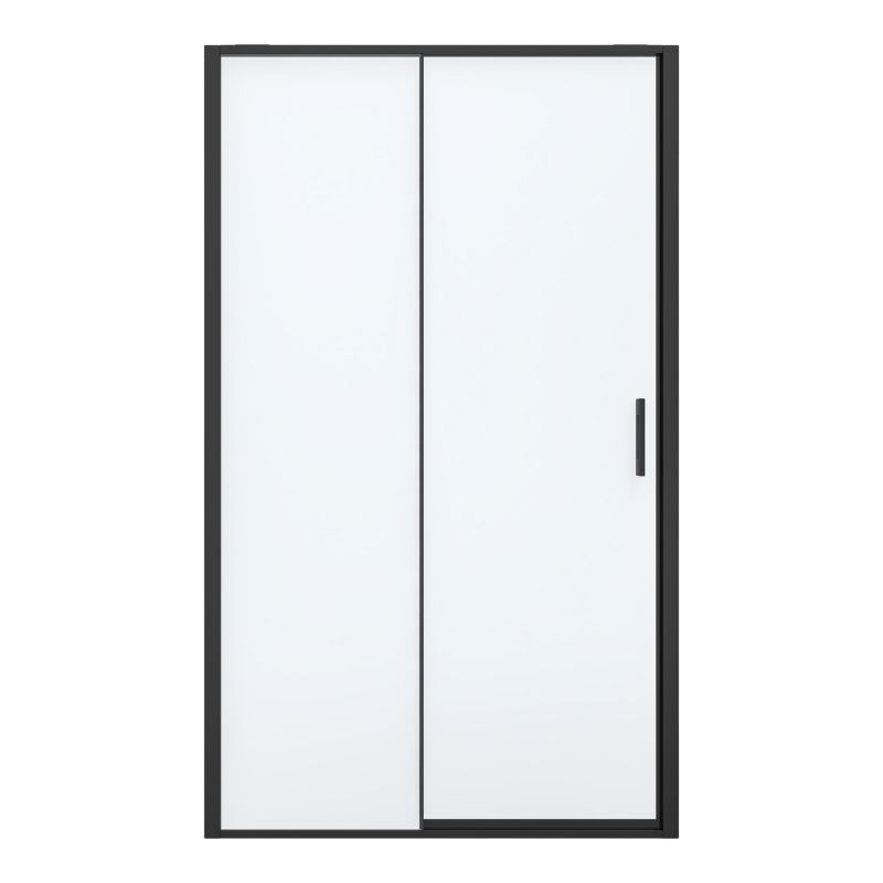 Drzwi prysznicowe przesuwne GoodHome Evanna 120 cm czarne/transparentne
