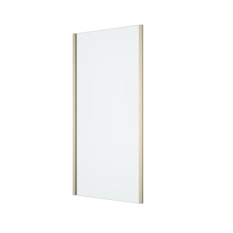 Ścianka prysznicowa GoodHome Ledava 90 cm złoto szczotkowane/transparentne