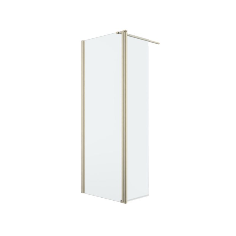 Kabina prysznicowa walk-in GoodHome Ledava 80 +45 cm złoto szczotkowane/transparentna