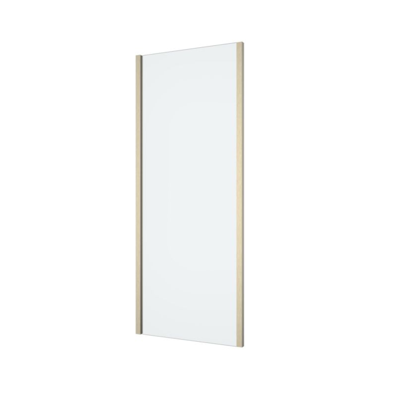 Ścianka prysznicowa GoodHome Ledava 80 cm złoto szczotkowane/transparentne