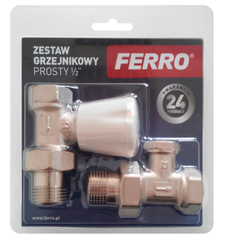 Zestaw grzejnikowy prosty Ferro 1/2