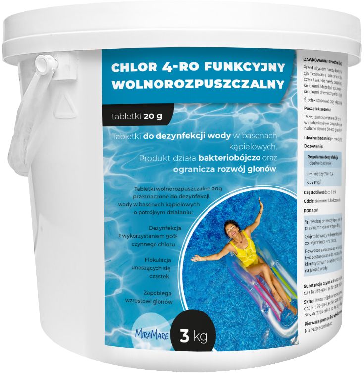 Tabletki MiraMare chlor wolnorozpuszczalny 20 g 3 kg