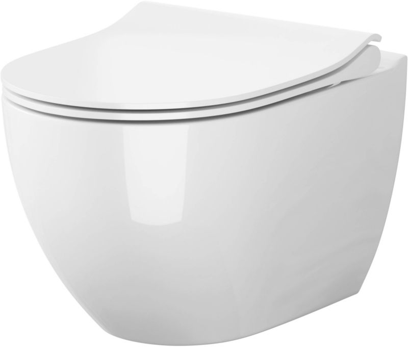 Miska WC wisząca Cersanit Bari bezkołnierzowa z deską wolnoopadającą z duroplastu