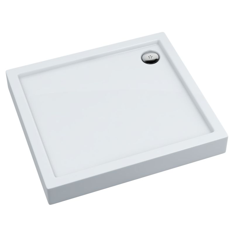 Brodzik zintegrowany Schedpol Lena New prostokątny 70 x 90 x 14 cm biały gładki