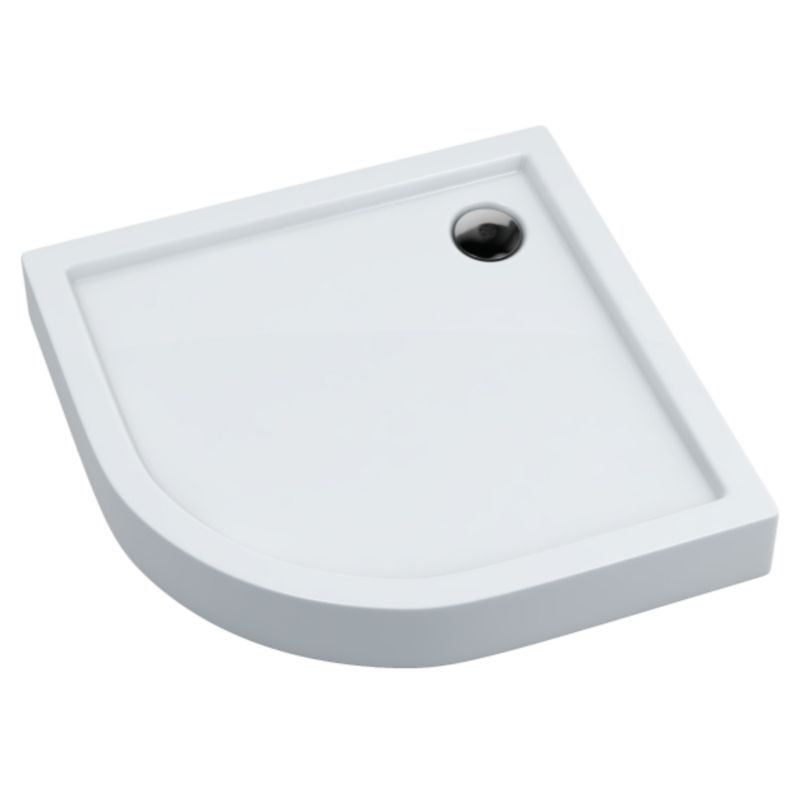Brodzik zintegrowany Schedpol Lena New półokrągły 80 x 80 x 14 cm R55 biały gładki