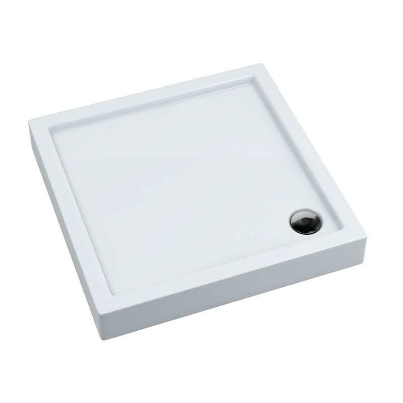 Brodzik zintegrowany Schedpol Lena New kwadratowy 90 x 90 x 14 cm biały gładki