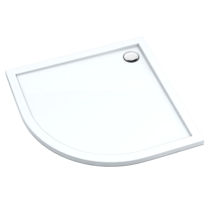Brodzik półokrągły Schedpol Atla 90 x 90 x 4,5 cm biały gładki