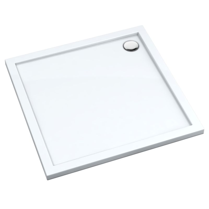 Brodzik kwadratowy Schedpol Atla 80 x 80 x 4,5 cm biały gładki