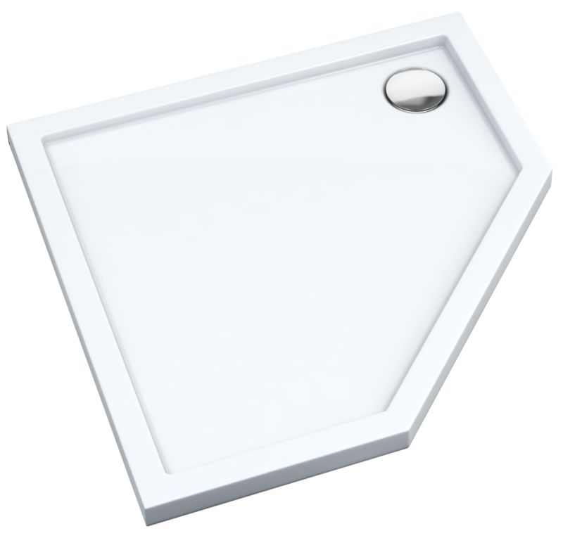 Brodzik pięciokątny Schedpol Atla 90 x 90 x 4,5 cm biały gładki
