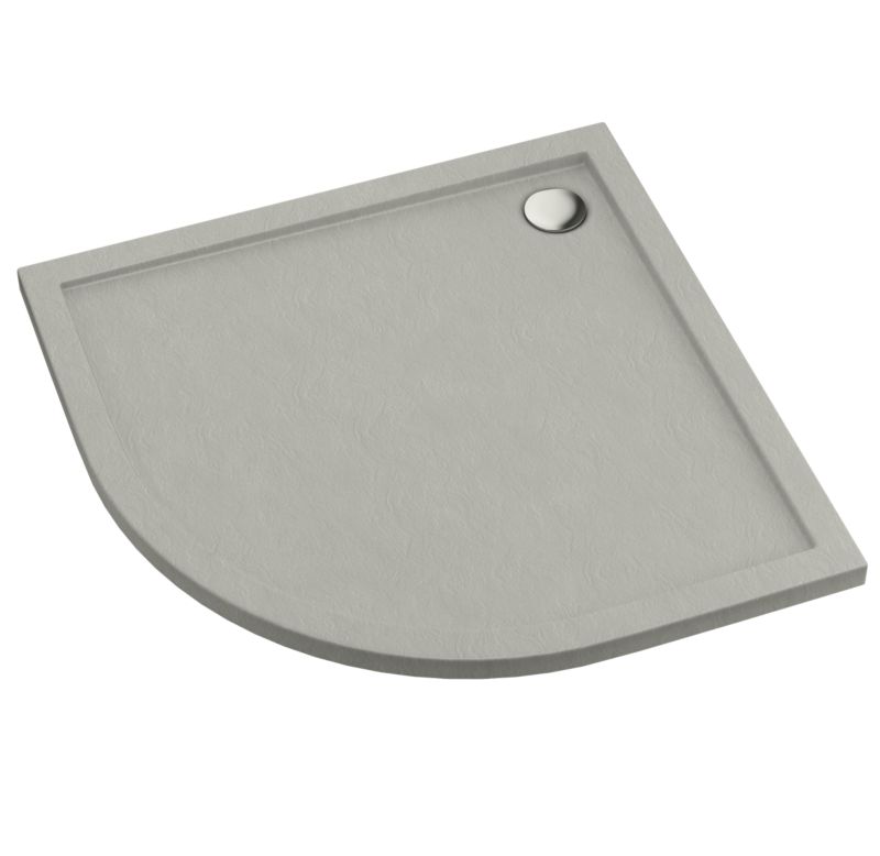 Brodzik półokrągły Schedpol Atla 90 x 90 x 4,5 cm cement strukturalny