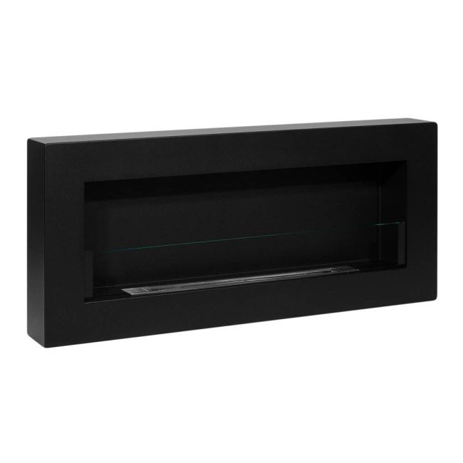 Biokominek wiszący Box z szybą 900 x 400 mm czarny