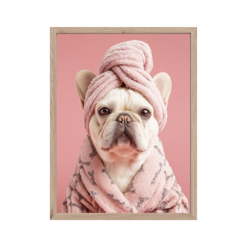 Obraz z ramą Modernpik 30 x 40 cm bath frenchie