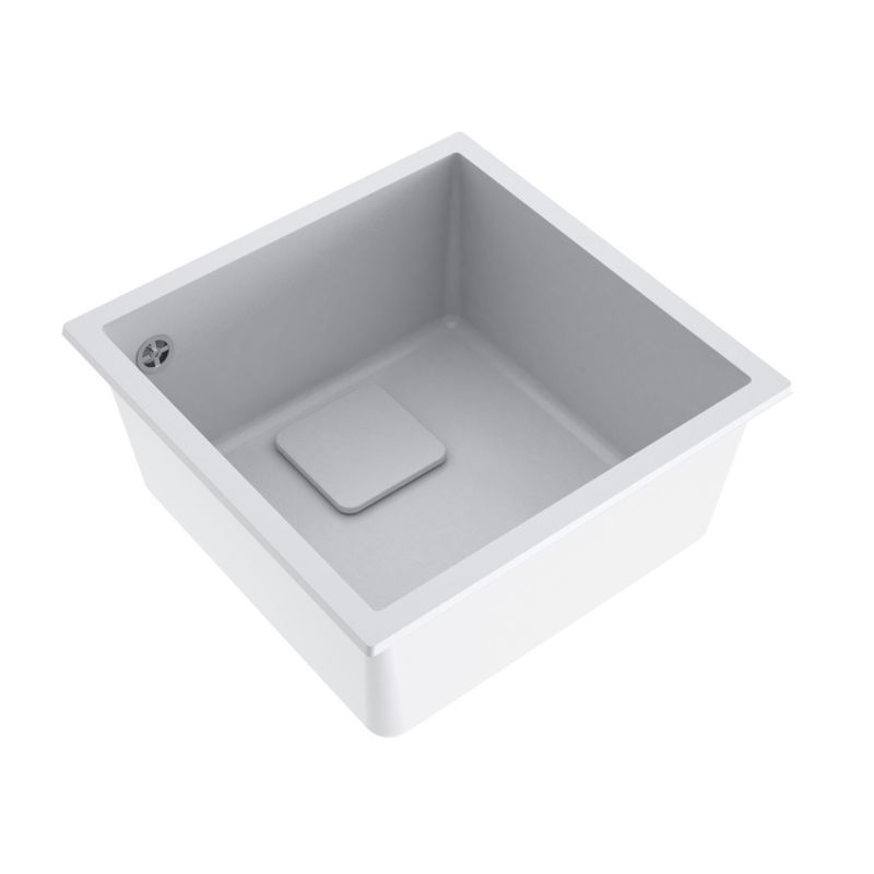 Zlewozmywak granitowy Milo Crabo 1-komorowy white