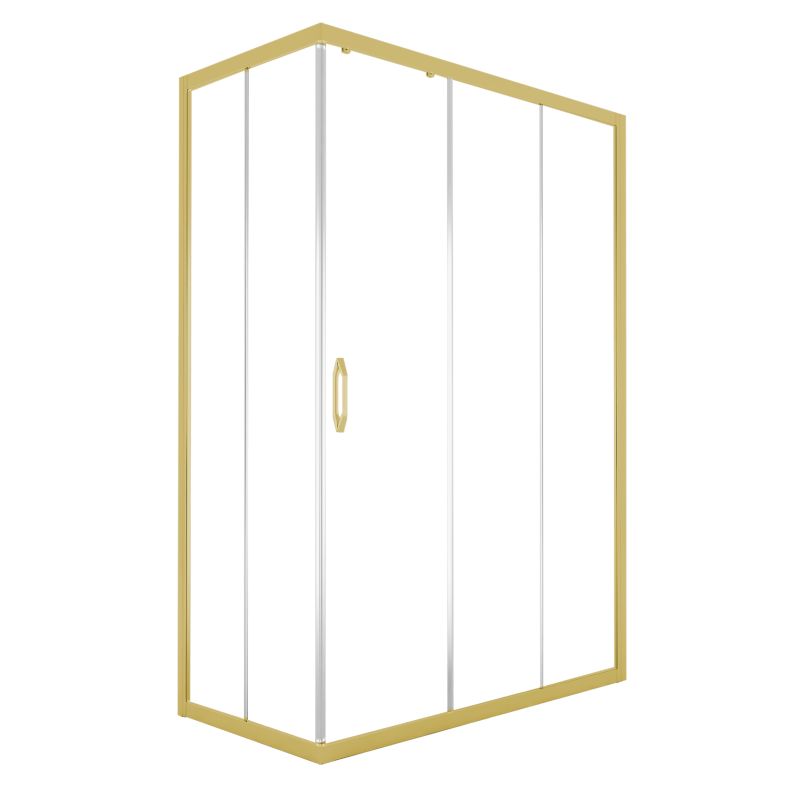 Kabina prysznicowa prostokątna Durasan Flexi regulowana 73-90 x 105-140 cm złota