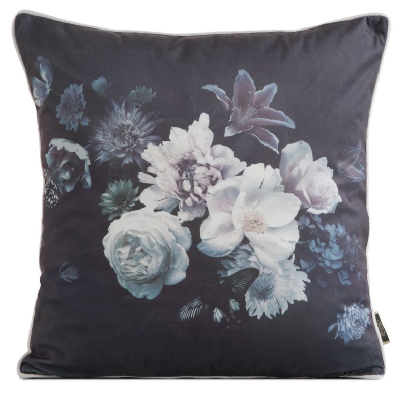 Poduszka Eurofirany Velvet 16 45 x 45 cm czarna/fioletowa