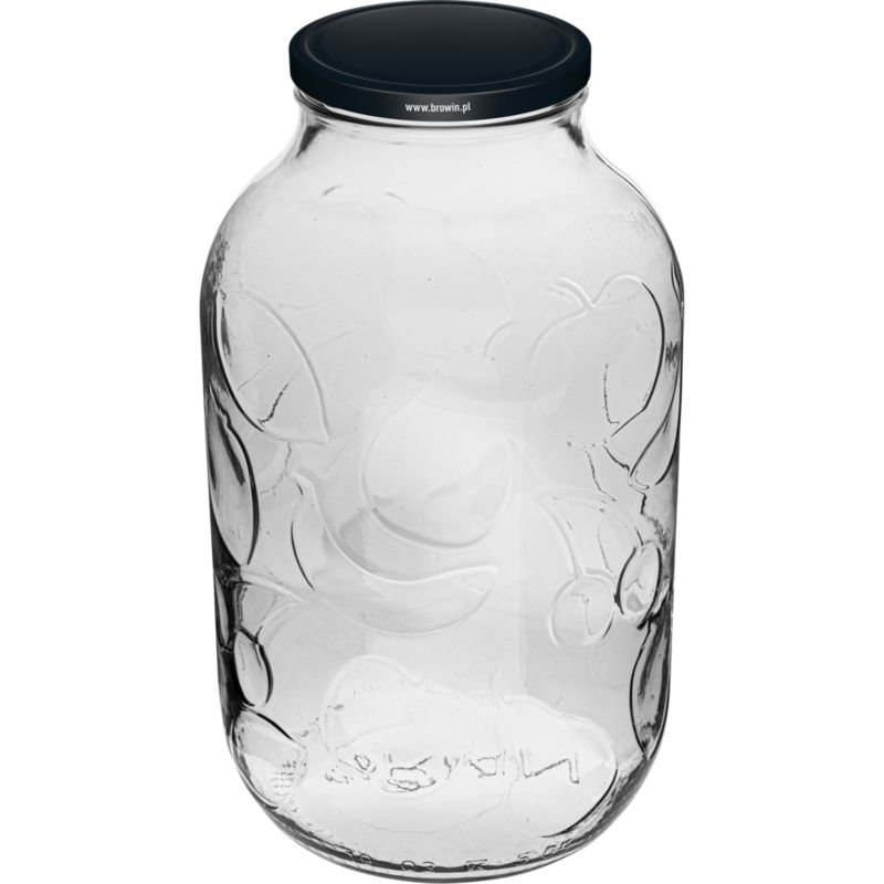 Słoik z kolorową zakrętką fi 100 mm 5 l