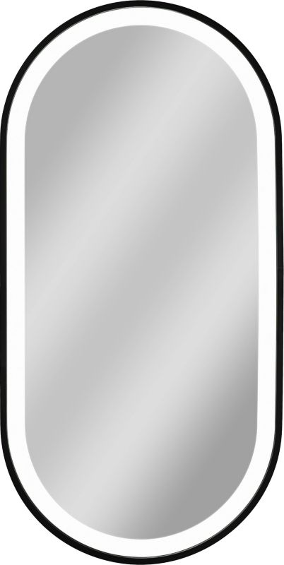 Lustro owalne Dubiel Vitrum Solaris 40 x 80 cm z oświetleniem LED w ramie czarne