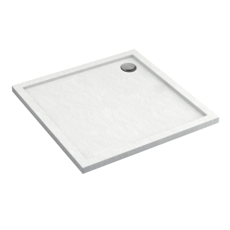 Brodzik kwadratowy Schedpol Atla 90 x 90 x 4,5 cm biały strukturalny