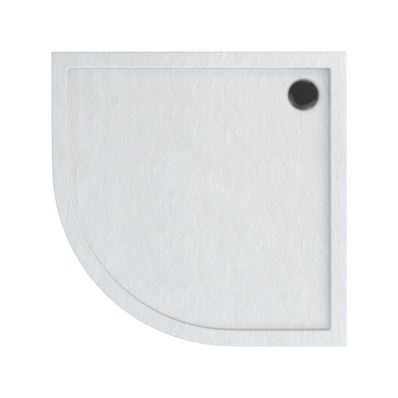 Brodzik półokrągły Schedpol Atla 80 x 80 x 4,5 cm biały strukturalny