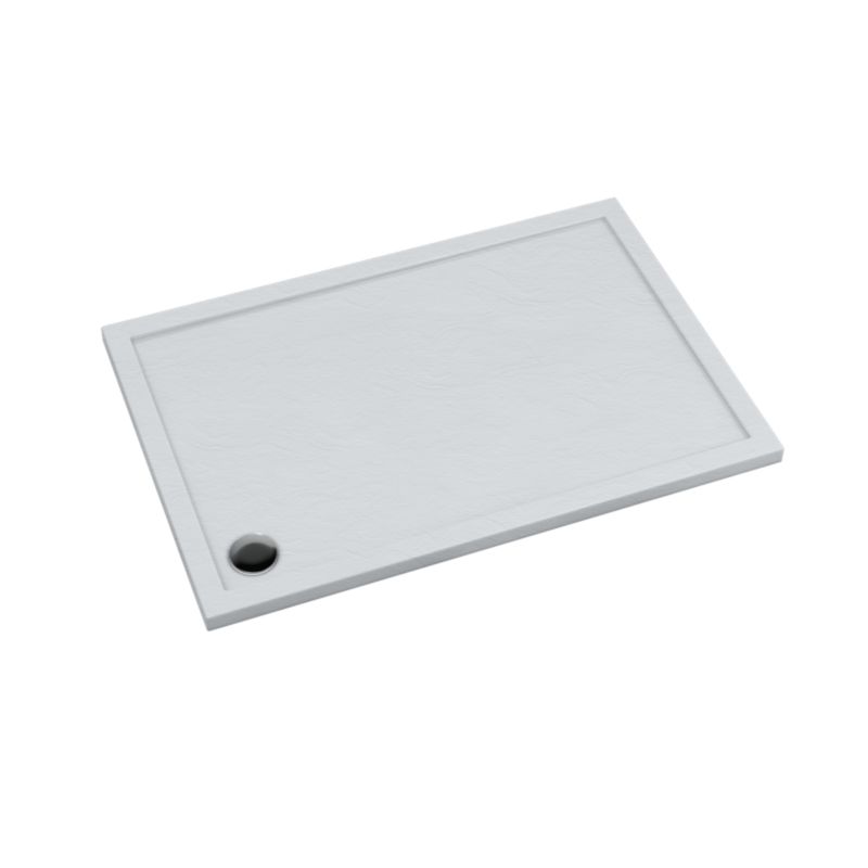 Brodzik prostokątny Schedpol Atla 80 x 120 x 4,5 cm biały strukturalny