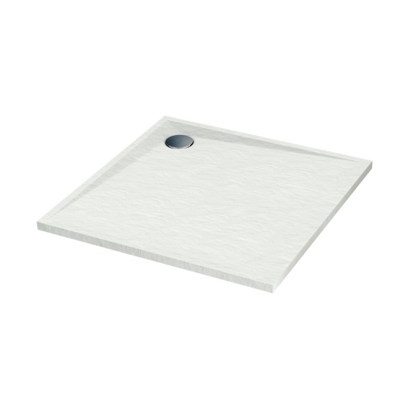Brodzik kompozytowy Schedpol Minera kwadratowy 100 x 100 x 3,5 cm biały strukturalny