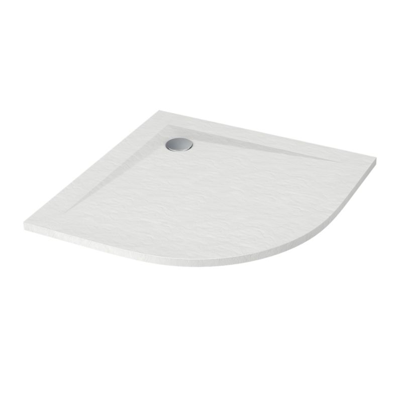 Brodzik kompozytowy Schedpol Minera półokrągły 100 x 100 x 3,5 cm biały strukturalny