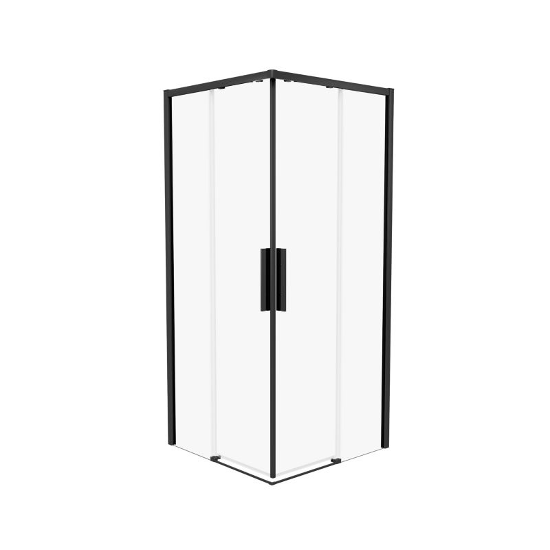 Kabina kwadratowa Finesse Supreme drzwi przesuwne 80 x 80 cm czarna/transparentna
