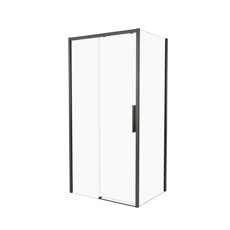 Kabina prysznicowa prostokątna Supreme 120 x 80 cm lewa transparentna tytan