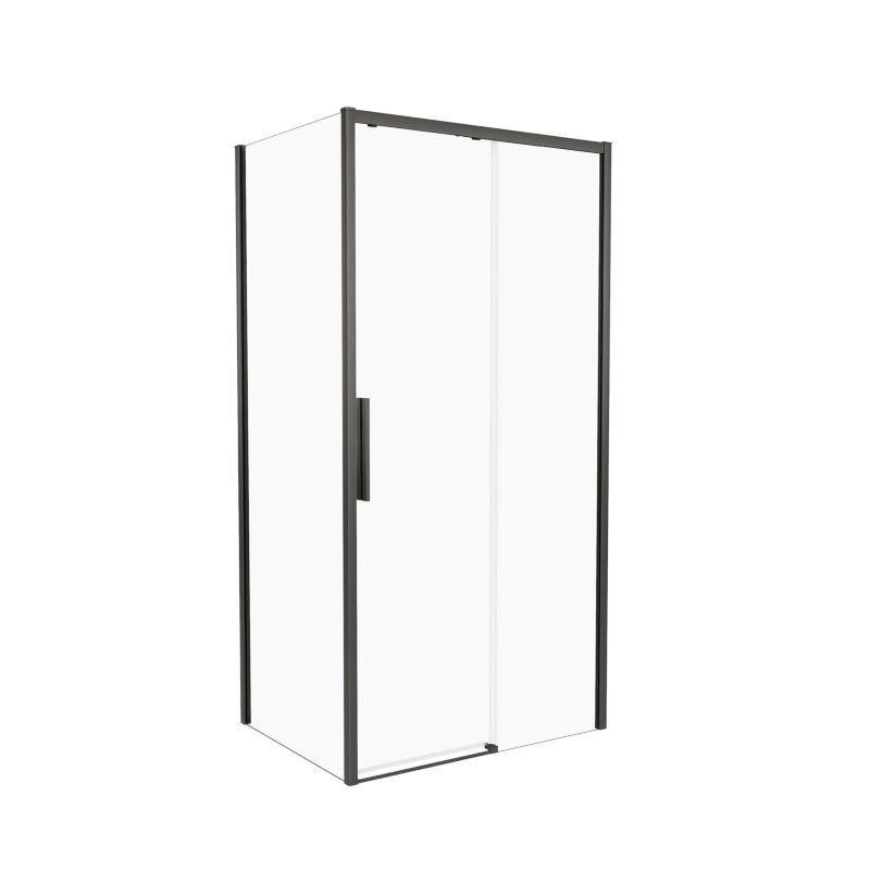 Kabina prysznicowa prostokątna Supreme 120 x 80 cm prawa transparentna tytan