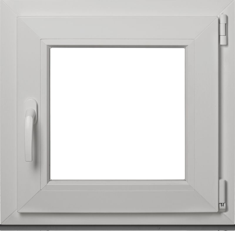 Okno PCV rozwierno-uchylne dwuszybowe 565 x 535 mm prawe antracytowe / białe