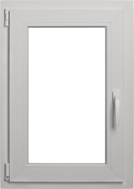 Okno PCV rozwierno-uchylne dwuszybowe 565 x 835 mm lewe antracytowe / białe