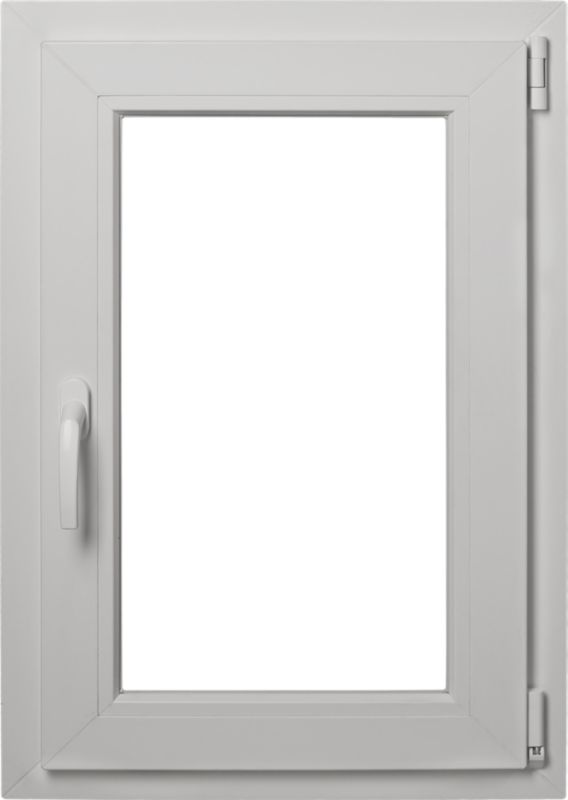 Okno PCV rozwierno-uchylne dwuszybowe 565 x 835 mm prawe białe