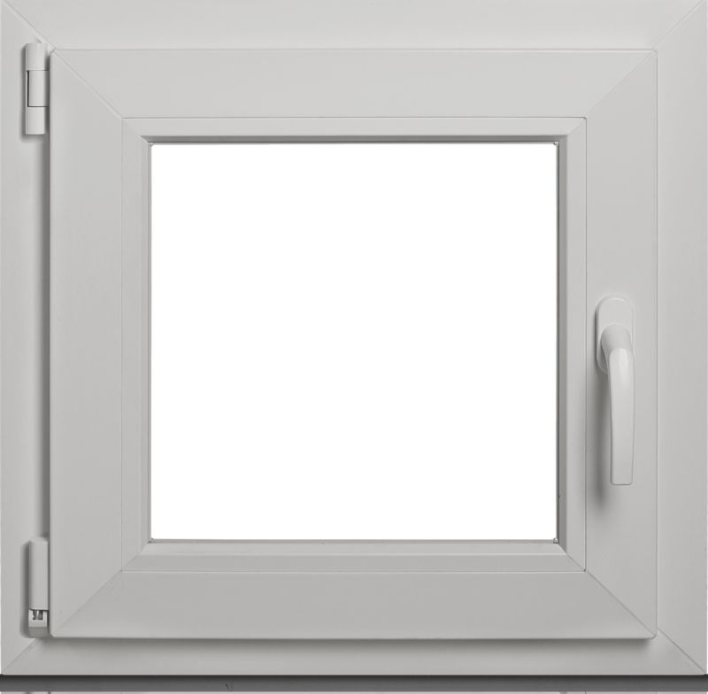 Okno PCV rozwierno-uchylne trzyszybowe 565 x 535 mm lewe antracytowe / białe