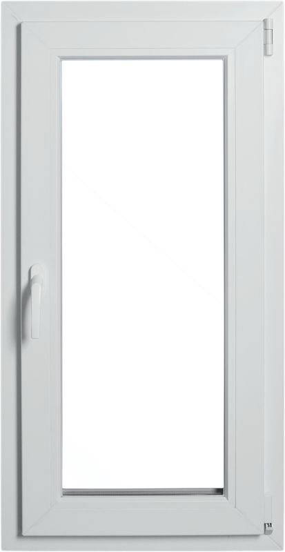 Okno PCV rozwierno-uchylne trzyszybowe 565 x 1135 mm prawe antracytowe / białe