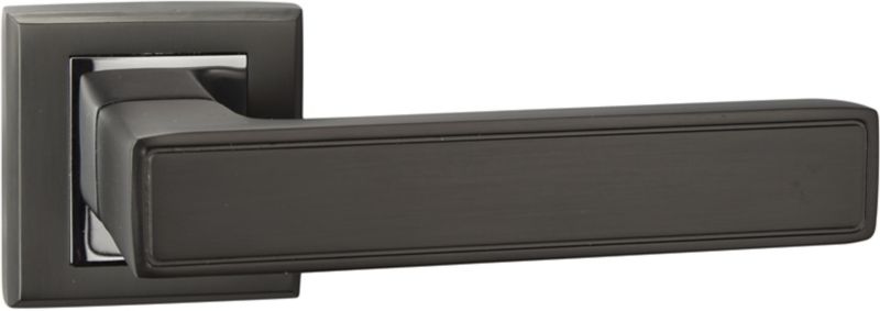 Klamka drzwiowa Schaffner Clara kwadratowy szyld black-mat / chrom