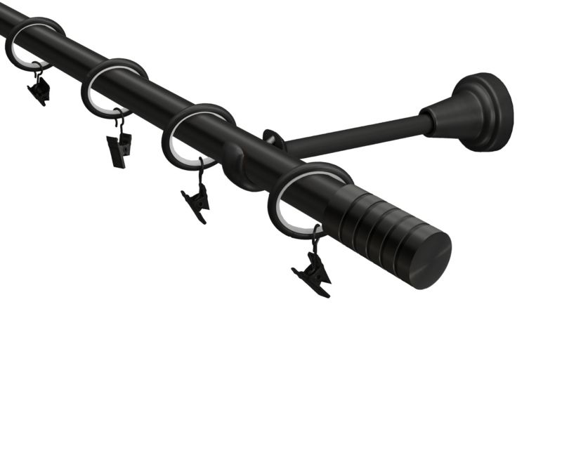 Karnisz pojedyńczy Ares Gardinia 19 mm 300 cm czarny