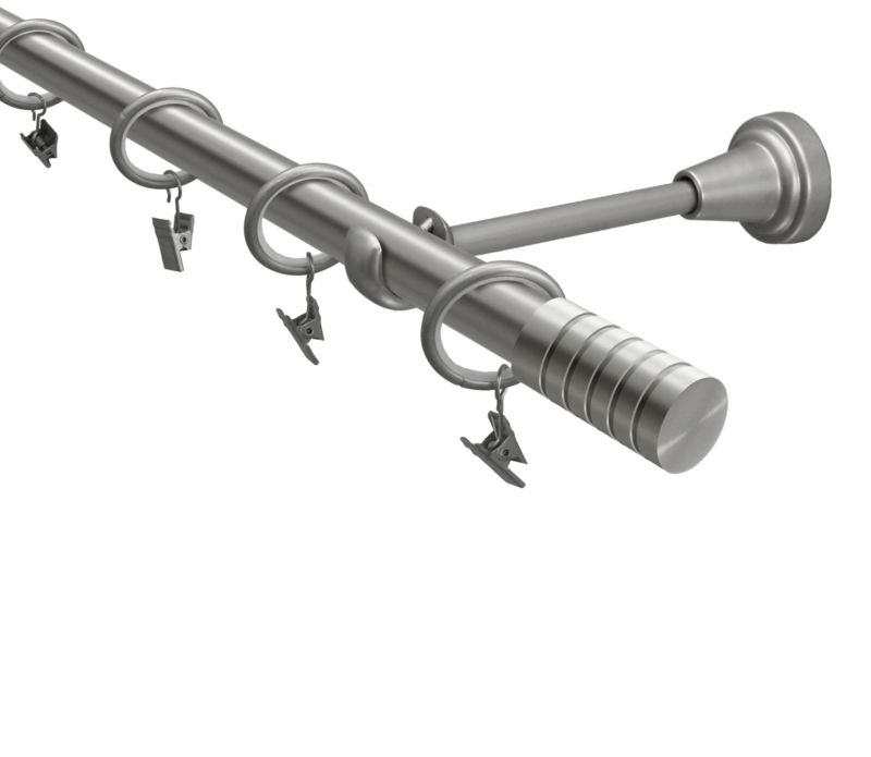 Karnisz pojedyńczy Ares Gardinia 19 mm 200 cm srebrny