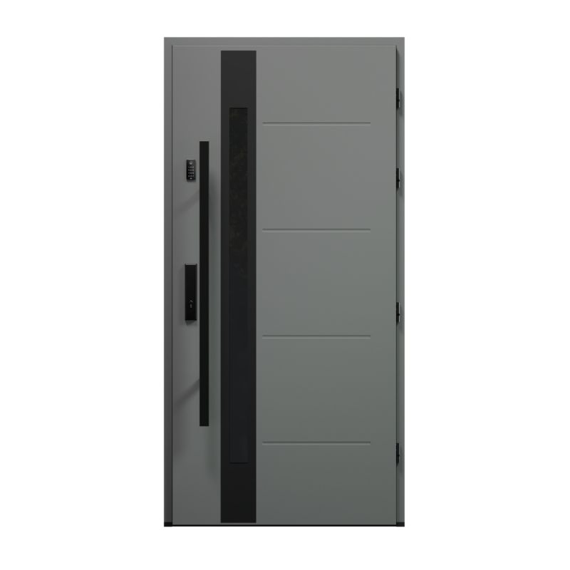 Drzwi zewnętrzne pasywne O.K.DOORS NEODYM P90 90 prawe antracyt